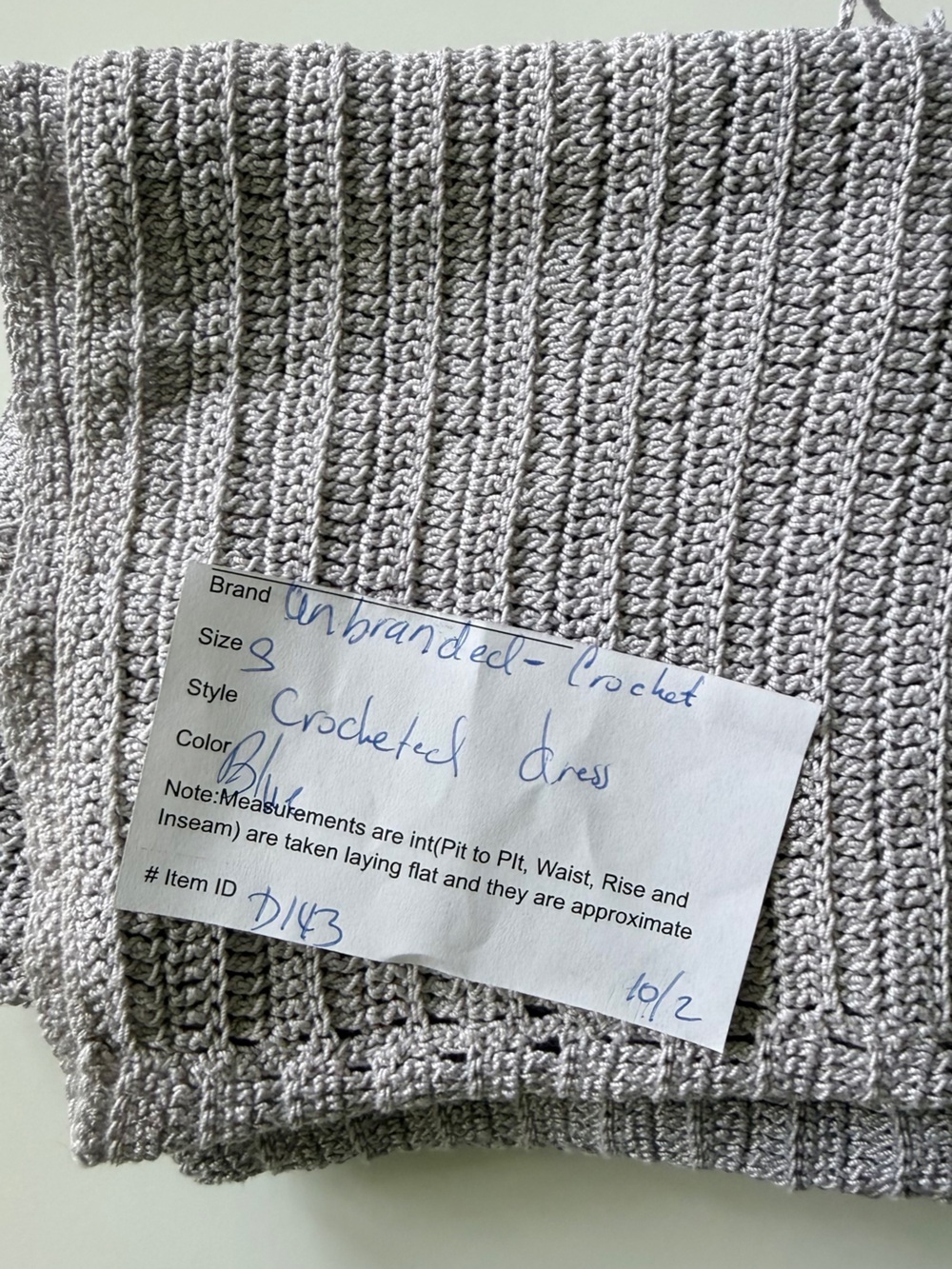 Crochet Knit Mini Dress Boho Cottagecore Sleeveless Small - Picture 7 of 7